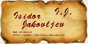 Isidor Jakovljev vizit kartica